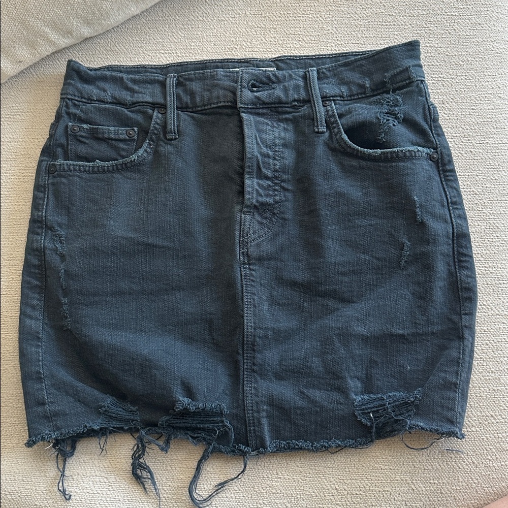 MOTHER Superior Dark Blue Denim Skirt